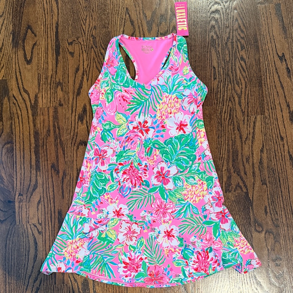 NWT Lilly Pulitzer Pink Tropical Floral Racerback Dress